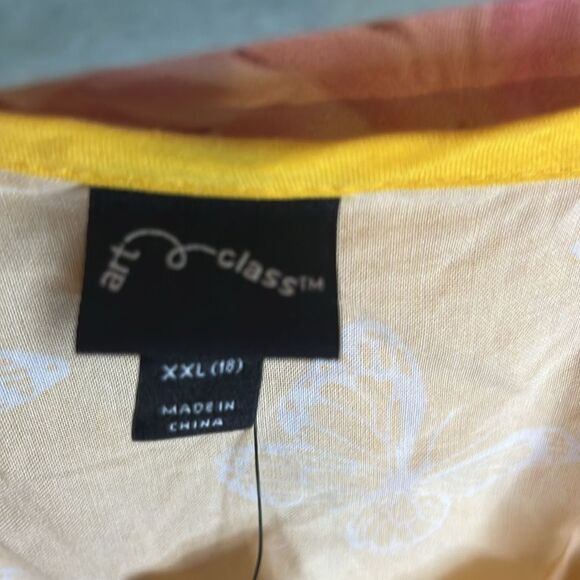 NWT GIRLS XXL 18 ART CLASS YELLOW BUTTERFLY STRAP SUN DRESS - Picture 9 of 12